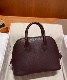 에르메스 미니 볼리드18 루즈 셀리에 에버골드 금장 염소가죽